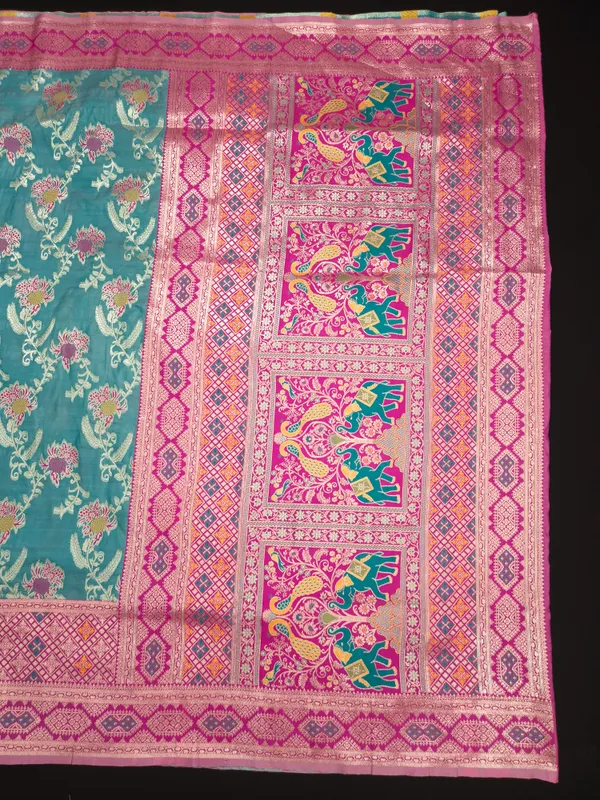Teal_Woven_Ethnic_Saree_for_Women