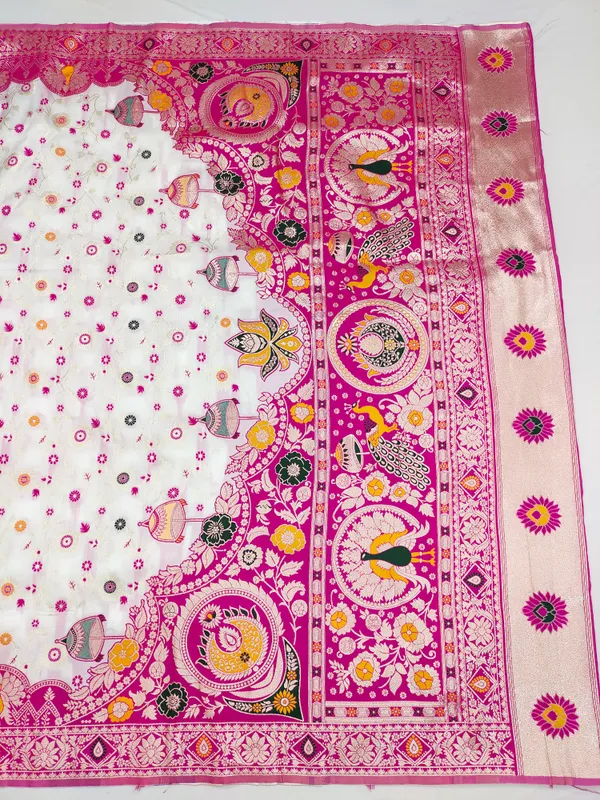 Rani_Banarasi_Silk_Saree_And_Unstitched_Blouse_For_Women