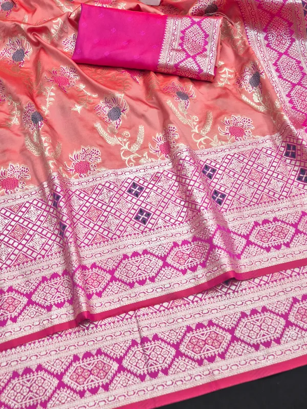 Peach_Pink_Woven_Saree_for_Women