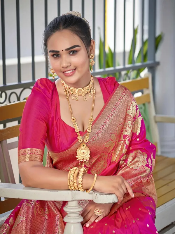 Rani_Golden_Floral_Silk_Saree_|_Designer_Wedding_Saree