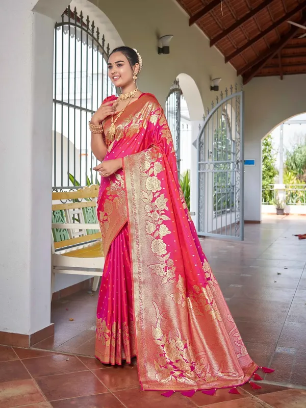 Rani_Golden_Floral_Silk_Saree_|_Designer_Wedding_Saree