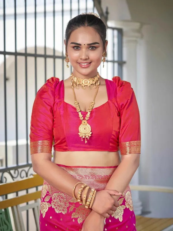 Rani_Golden_Floral_Silk_Saree_|_Designer_Wedding_Saree