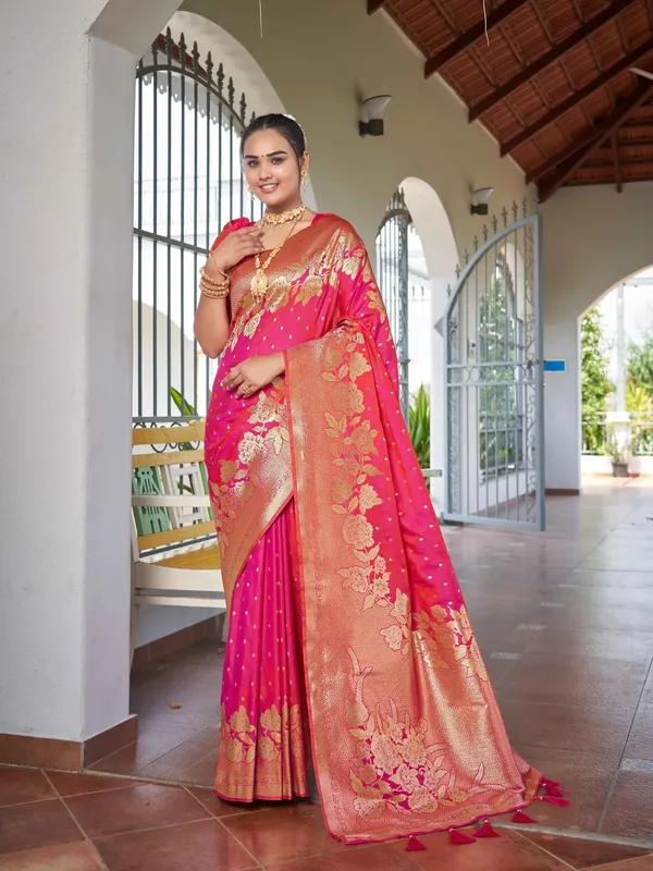 Rani_Golden_Floral_Silk_Saree_|_Designer_Wedding_Saree