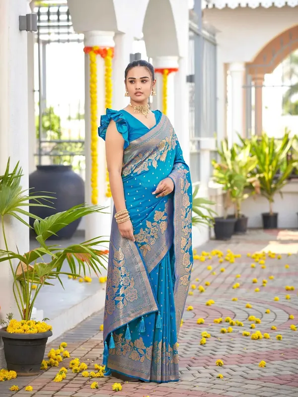 Royal_Blue_Golden_Floral_Silk_Saree_|_Wedding_&_Festive_Saree