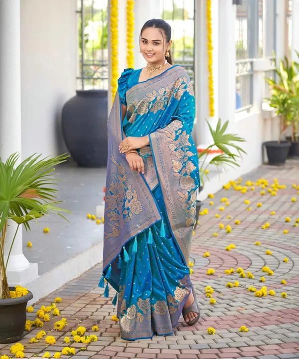 Royal_Blue_Golden_Floral_Silk_Saree_|_Wedding_&_Festive_Saree