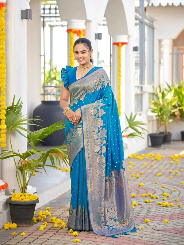 Royal_Blue_Golden_Floral_Silk_Saree_|_Wedding_&_Festive_Saree