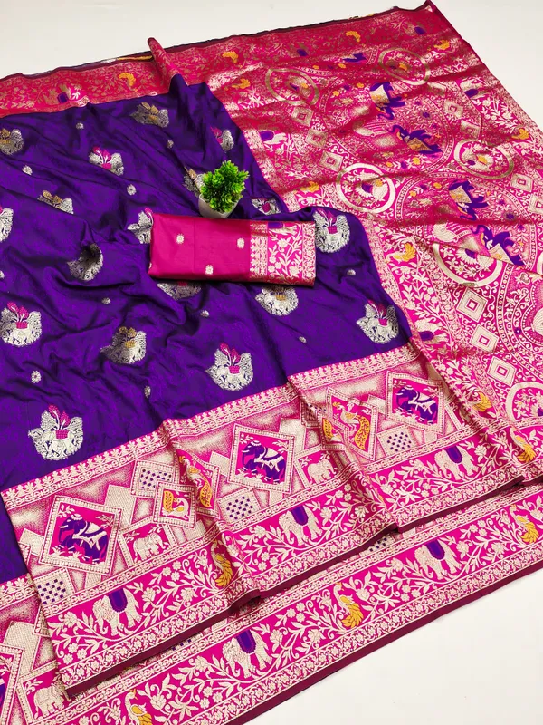 Purple_Patterned_Saree_for_Women