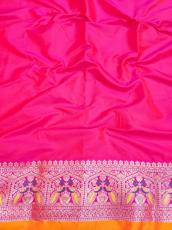 Rani_Banarasi_Silk_Saree_And_Unstitched_Blouse_For_Women