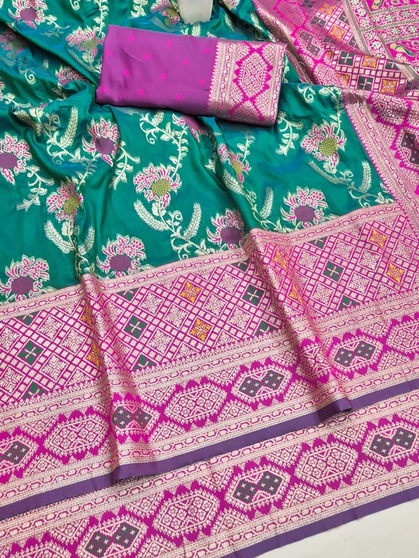 Teal_Woven_Saree_for_Women