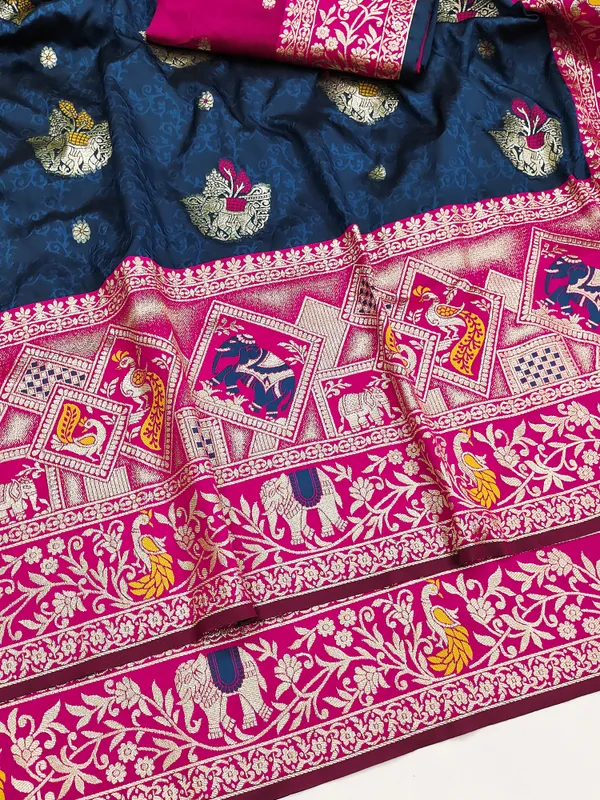 Navy_Blue_Printed_Saree_for_Women