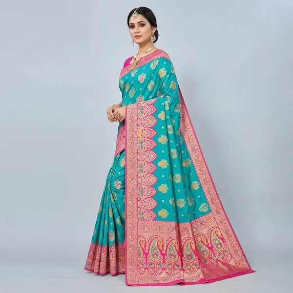 Rama_And_Rani_Banarasi_Silk_Saree_And_Unstitched_Blouse_For_Women