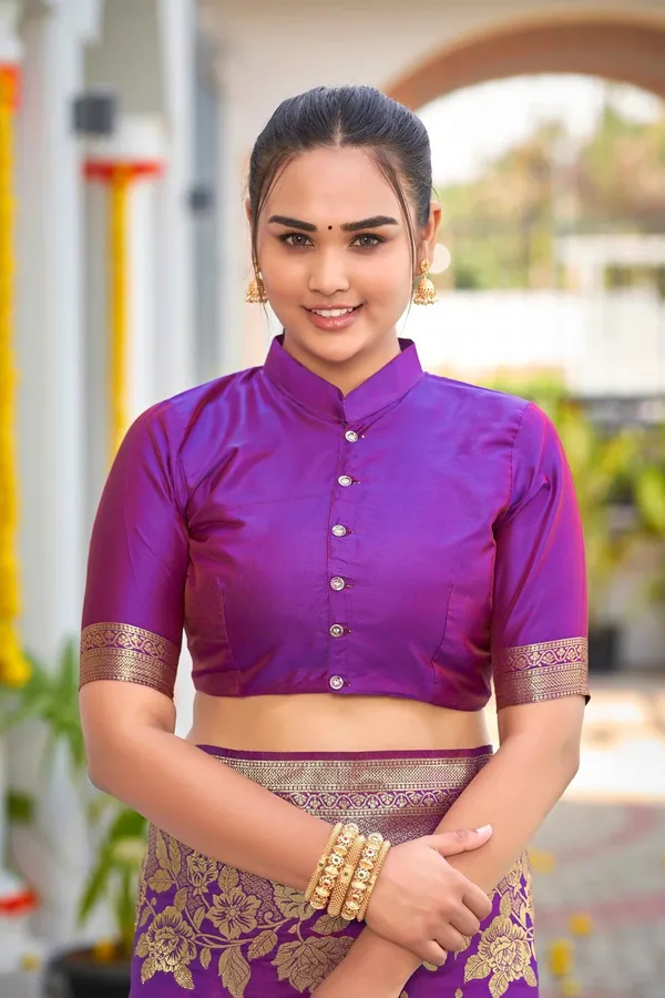 Violet_Golden_Floral_Silk_Saree_|_Designer_Wedding_Saree