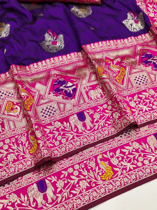 Purple_Patterned_Saree_for_Women