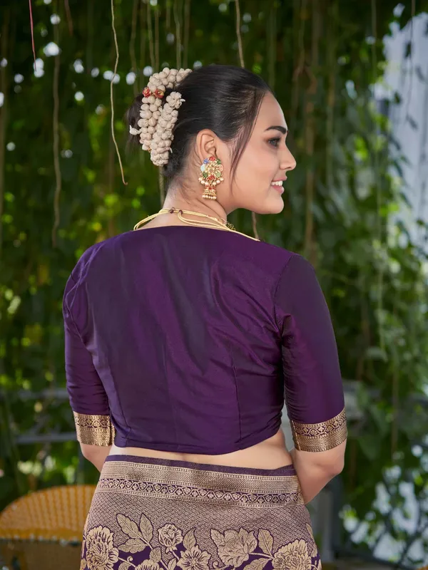 Wine_Golden_Floral_Silk_Saree_|_Designer_Wedding_Saree