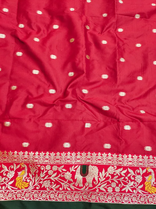 Green_Brocade_Saree_With_Red_Border_for_Women