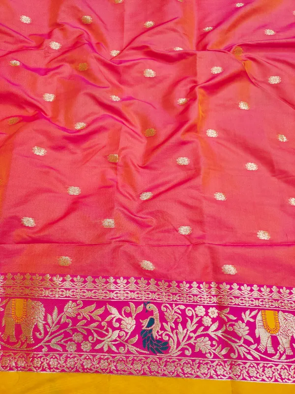 Pink_And_Yellow_Traditional_Motif_Saree_for_Women