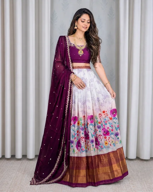 Purple_Floral_Print_Lehenga_Choli_Set_for_Women