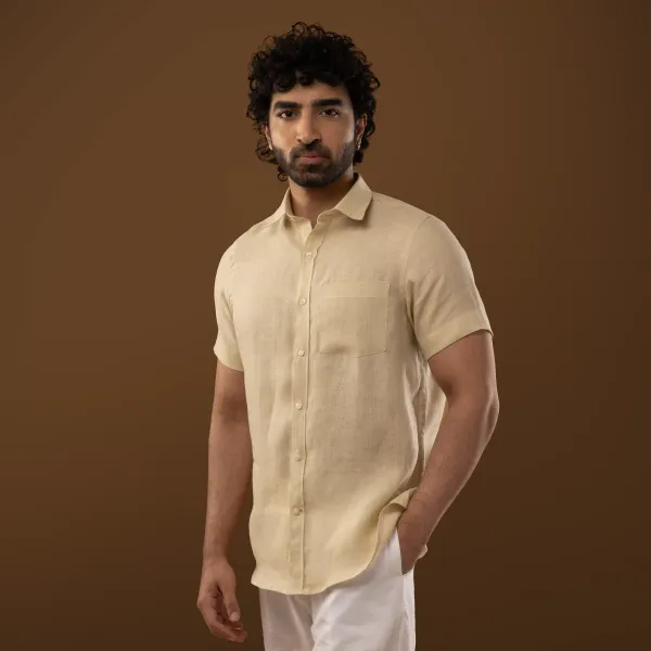 Sand_Beige_Linen_Regular_Fit_Half_Sleeve_Shirt_For_Men