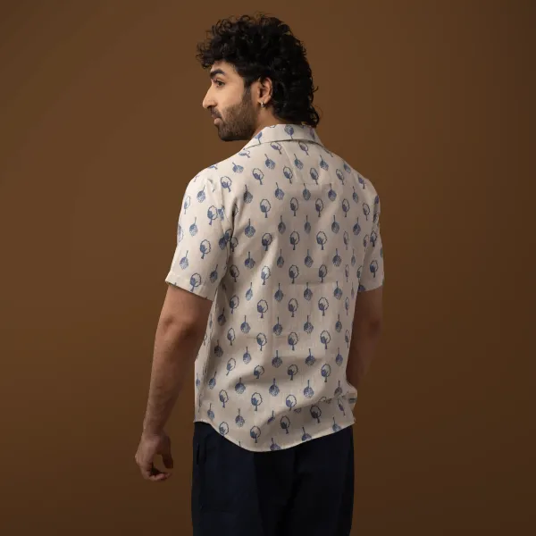 Indigo_Cotton_Linen_Grove_Print_Relaxed_Fit_Hawaiian_Shirt_For_Men
