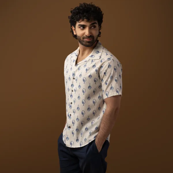 Indigo_Cotton_Linen_Grove_Print_Relaxed_Fit_Hawaiian_Shirt_For_Men