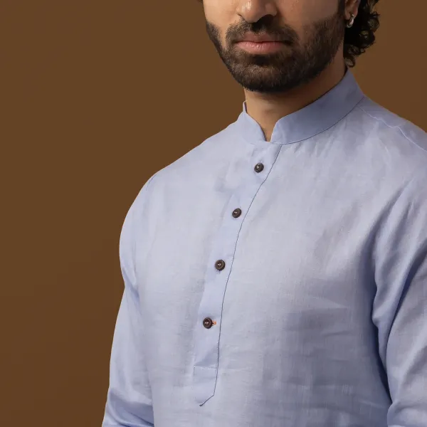 Blue_Linen_Regular_Fit_Long_Kurta_For_Men