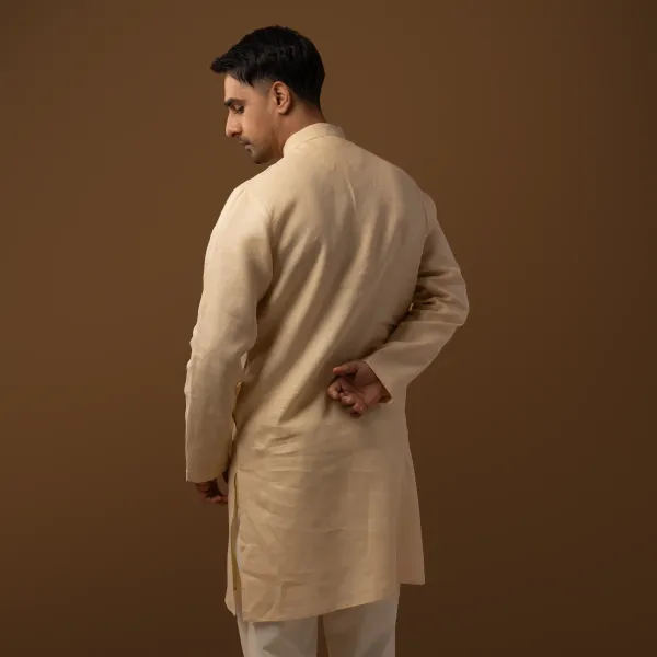 Ivory_Linen_Regular_Fit_Long_Kurta_For_Men