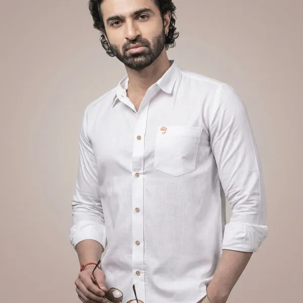White_Cotton_Linen_Mandarin_Collar_Shirt_For_Men