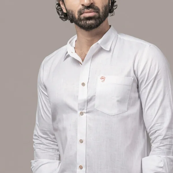 White_Cotton_Linen_Mandarin_Collar_Shirt_For_Men