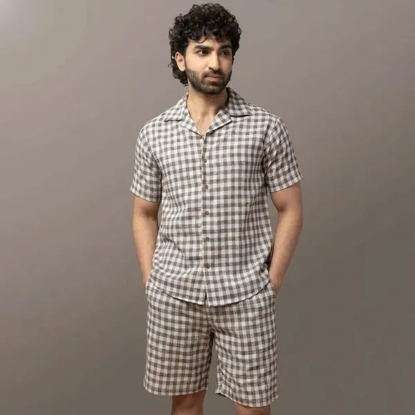 Grey_Cotton_Relaxed_Fit_Check_Co-Ord_Set_For_Men