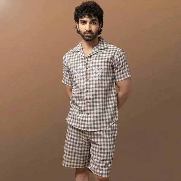 Grey_Cotton_Relaxed_Fit_Check_Co-Ord_Set_For_Men