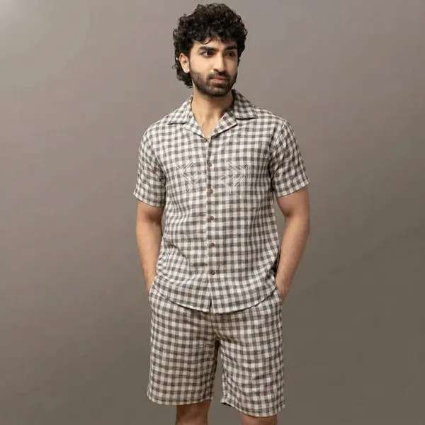 Grey_Cotton_Relaxed_Fit_Check_Co-Ord_Set_For_Men