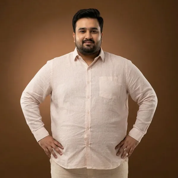 Mist_Pink_Linen_Comfort_Fit_Full_Sleeve_Plus_Size_Shirt_For_Men