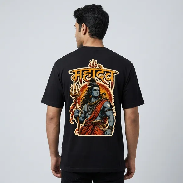 Black_Cotton_Regular_Fit_Mahadev_Spiritual_Graphic_T-Shirt_For_Unisex