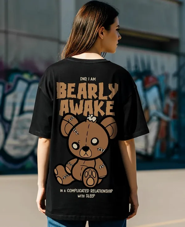 Black_Cotton_Oversized_Teddy_Bear_Graphic_T-Shirt_For_Unisex