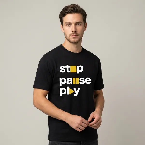 Black_Cotton_Regular_Fit_Stop_Pause_Play_T-Shirt_For_Unisex