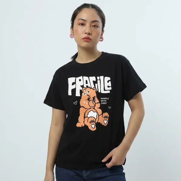 Black_Cotton_Relaxed_Fit_Fragile_Bear_Graphic_T-Shirt_For_Unisex