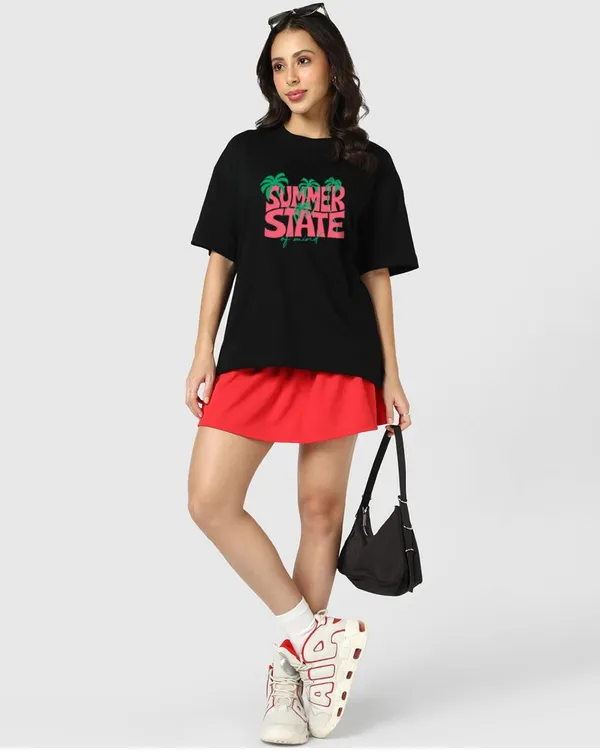 Black_Cotton_Oversized_Summer_State_Tropical_Graphic_T-Shirt_For_Unisex