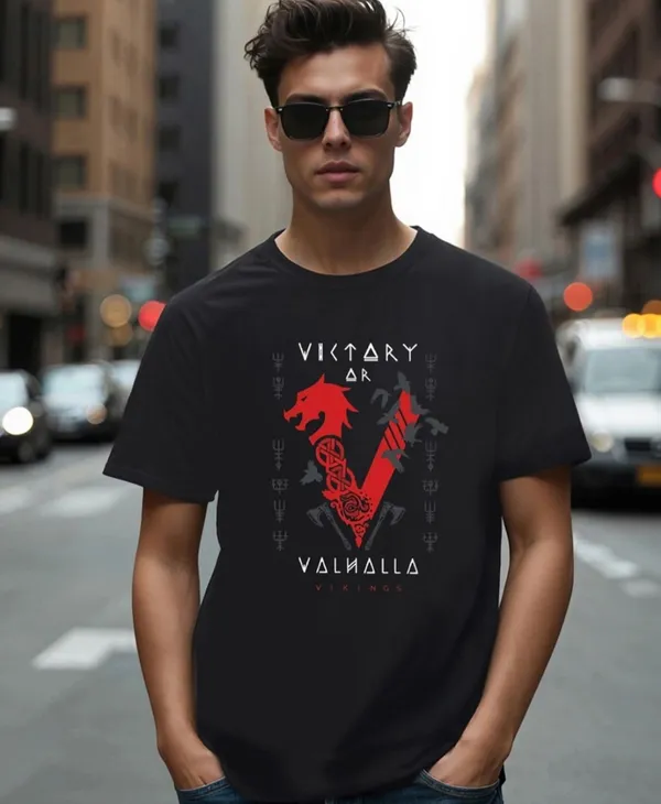 Black_Cotton_Regular_Fit_Viking_Graphic_Round_Neck_T-Shirt_For_Unisex