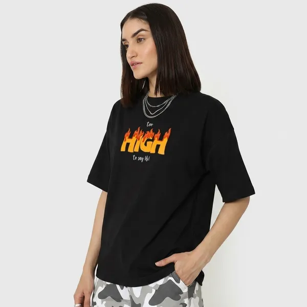 Black_Cotton_Oversized_High_Flame_Graphic_T-Shirt_For_Unisex