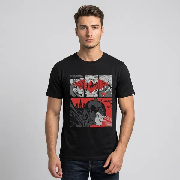 Black_Cotton_Regular_Fit_Batman_Comic_Graphic_T-Shirt_For_Unisex