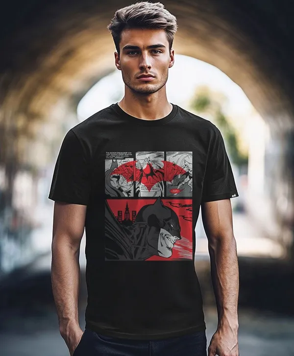 Black_Cotton_Regular_Fit_Batman_Comic_Graphic_T-Shirt_For_Unisex