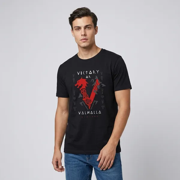 Black_Cotton_Regular_Fit_Viking_Graphic_Round_Neck_T-Shirt_For_Unisex