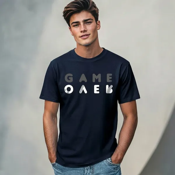Black_Cotton_Regular_Fit_Game_Over_Graphic_T-Shirt_For_Unisex