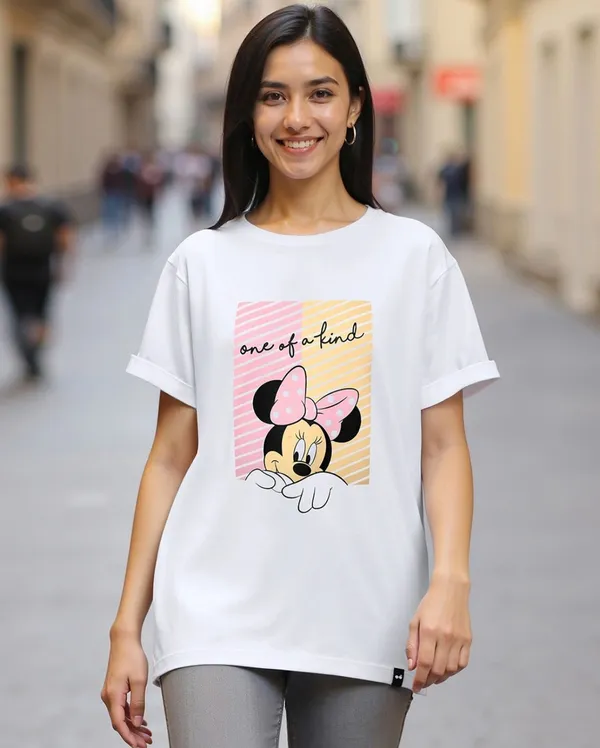 White_Cotton_Regular_Fit_Minnie_Mouse_Graphic_T-Shirt_For_Unisex