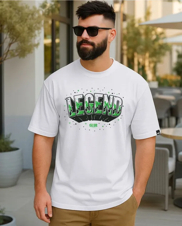 White_Cotton_Regular_Fit_Legend_Graphic_Round_Neck_T-Shirt_For_Unisex