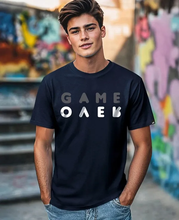 Black_Cotton_Regular_Fit_Game_Over_Graphic_T-Shirt_For_Unisex