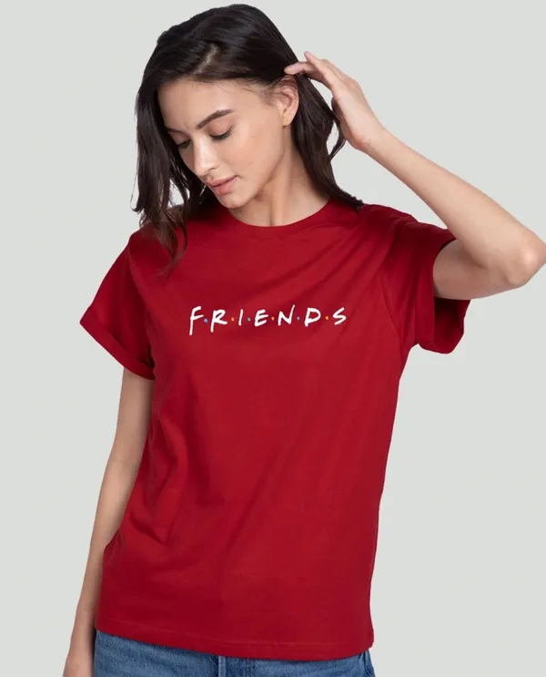 Cherry_Red_Cotton_Regular_Fit_Friends_Graphic_T-Shirt_For_Unisex