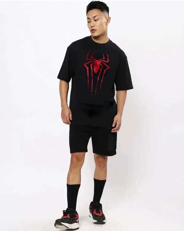 Black_Cotton_Oversized_Spider_Graphic_T-Shirt_For_Unisex