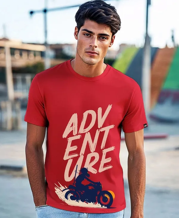 Cherry_Red_Cotton_Regular_Fit_Adventure_Motorcycle_T-Shirt_For_Unisex