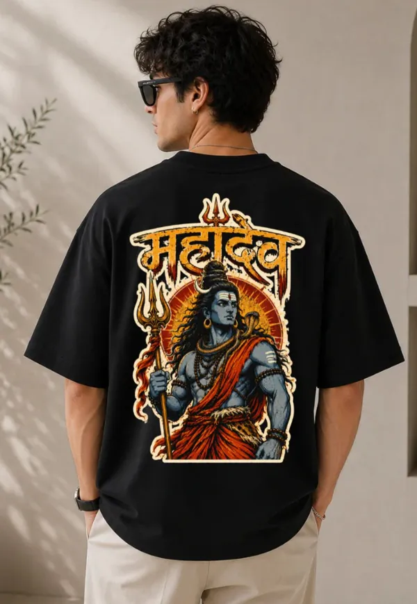Black_Cotton_Oversized_Mahadev_Graphic_Print_T-Shirt_For_Unisex